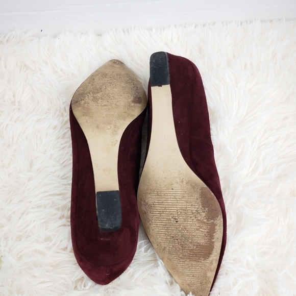 Talbots‎ Burgundy Platform Wedges Suede Sz 7 NARROW - Picture 4 of 7